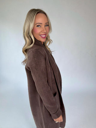 The Stockport Jacket in Dark Brown Side Smiling Image