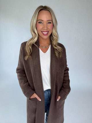 The Stockport Jacket in Dark Brown Smiling Image