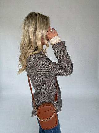 The Travel Edit Crossbody Camel Side Image