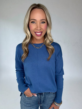 The Whitmore Sweater in French Blue