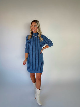 True Blue Sweater Dress