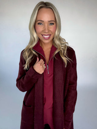 VARLEY Hawley Half Zip New Maroon Front Mid Length Image