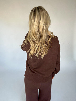 VARLEY Sally Half Zip Sweat Coffee Bean Marl Back Image