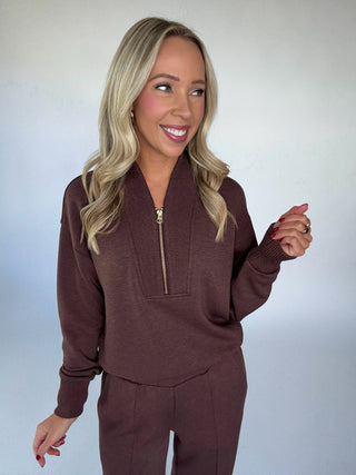 VARLEY Sally Half Zip Sweat Coffee Bean Marl Casual Image