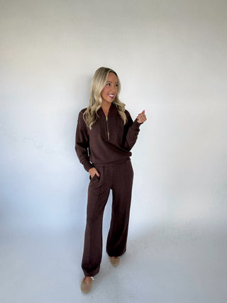 VARLEY Sally Half Zip Sweat Coffee Bean Marl Full Length Casual Image