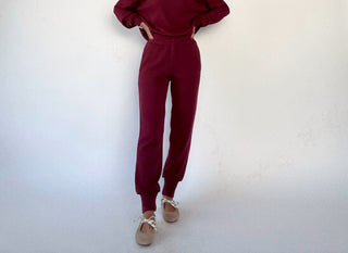 VARLEY The Slim Cuff Pant 27.5" New Maroon Full Length Image