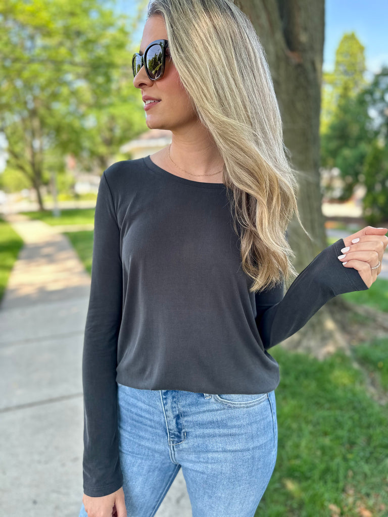 Daily Vibe Top - Charcoal