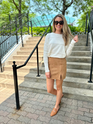 Cue The Chic Faux Suede Skirt