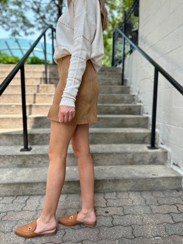 Cue The Chic Faux Suede Skirt